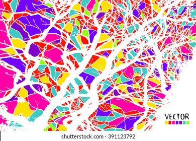 background branch colored mosaic. Vector