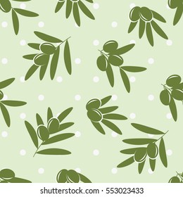Background branch of green olive 