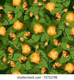 Background of a branch and leaves with a yellow raspberry
