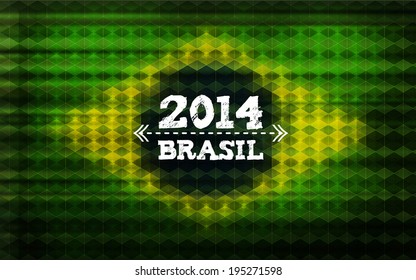 Hintergrund mit Brasil Flag, Brasil Lettering 2014. 