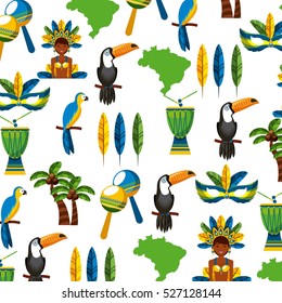 background of brazilian culture icons. colorful design. vector illustration