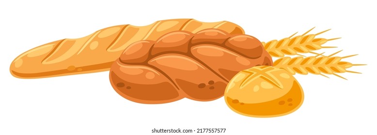 Background with bread. Image for bakeries and groceries. Healthy food.