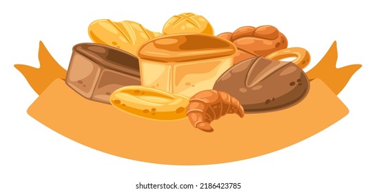 Background with bread. Image for bakeries and groceries. Healthy food.