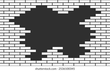 Background brick wall seamless pattern vector. color brick in white and black background with negative space and copy space.
