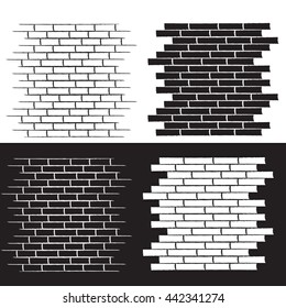 background of the brick wall vector illustration set