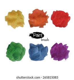 Background of bright Abstract Spots handmade Painted with a Brush for design on a White background, Vector stock