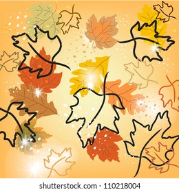 Background with bright autumn leaves.