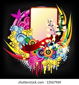 Hintergrund mit hellen Bannern