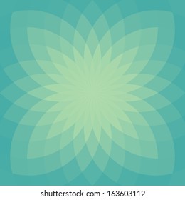 Background with bright blue geometric flower.