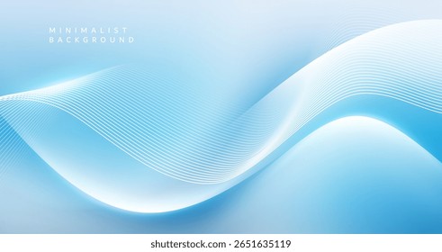 Um fundo em um tom azul brilhante e calmo, perfeito para uso que requer uma sensação relaxante e profissional. A imagem apresenta linhas detalhadas e ondas suaves que gradualmente e brilham.