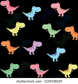 Background with bright, cheerful dinosaurs