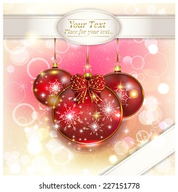 background with bright Christmas balls