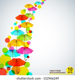 Abstra?t background with bright colorful umbrellas. Vector illustration, EPS10
