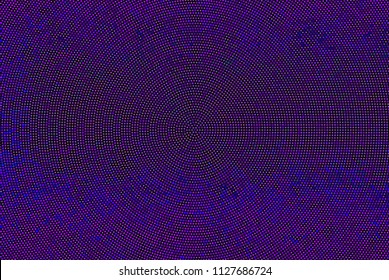 Background with bright dots, circles. Abstract sequins, rhinestones, glitter background. Perforated surface. Shining texture. Vector illustration. Different shades of blue, violet color
