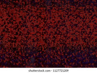 Background with bright dots, circles. Abstract sequins, rhinestones, glitter background. Perforated surface. Shining texture. Vector illustration. Different shades of red color