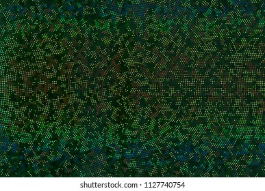 Background with bright dots, circles. Abstract sequins, rhinestones, glitter background. Perforated surface. Shining texture. Vector illustration. Different shades of green. blue, violet color