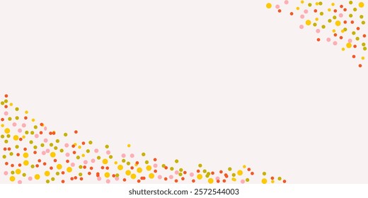 Background with bright dots, frame for advertising. Yellow, red, orange, green circles isolated.