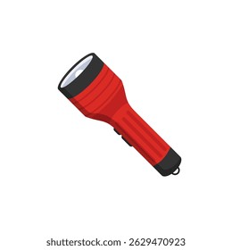 Background with bright electric torch icon in plastic design used for night light and equipment with battery operated flash device for safe online chat and media communication illustration

