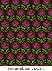 background with bright flowers on black