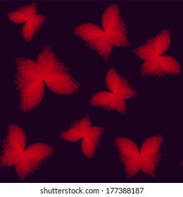 Background with bright geometric butterfly. Flow  spectral light.