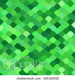 Background of bright green rombus crocodiles scales