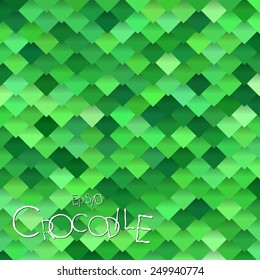 Background of bright green rombus crocodiles scales