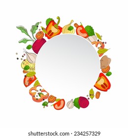 Background with bright healthy vegetables, organic food