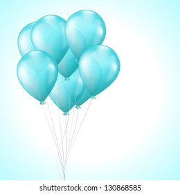 Background with bright light blue balloons