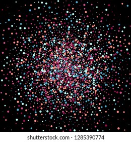 Background from bright multi-colored confetti. Festive confetti. Joyful confetti on a black background.