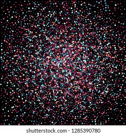 Background from bright multi-colored confetti. Festive confetti. Joyful confetti on a black background.