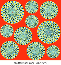 Background with bright optical illusion of movement