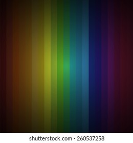 Background for bright postcards and badges. Gradient spectrum of  all rainbow colors: red, orange, yellow, green, blue, indigo, violet. Widescreen vector gradient vertical rectangles.