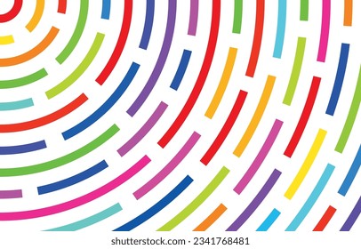 Background with bright rainbow lines, rainbow color, circles