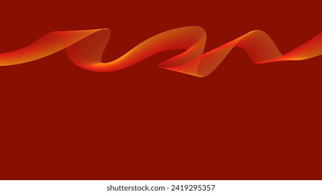 Background bright Red Orange curved lines. Flowing waves design Abstract digital equalizer wave Flow Line Vector illustration. tech futuristic innovation concept red background. Graphic design Stripe