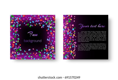 Background with bright soaring confetti for design of New Year greeting cards