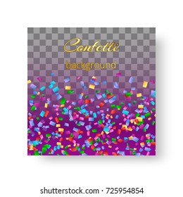 Background with bright soaring confetti for design of New Year greeting cards