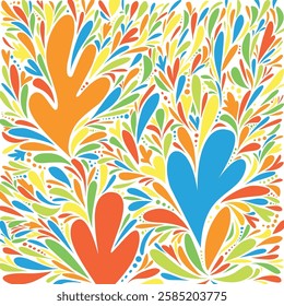 background bright spots doodle red blue yellow print