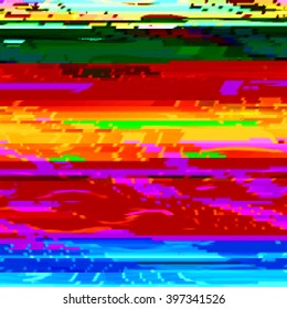 Background  with bright stripes in style glitch- art. Vector illustration.