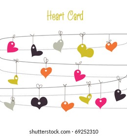 Background with bright stylish doodle colorful hearts