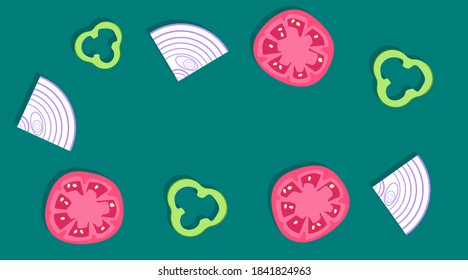 Background of bright vegetables for design