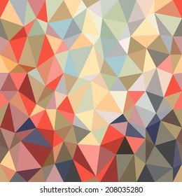 Background of brightly colored triangles of different shapes and sizes. Vector