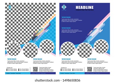 Background brochure leaflets for business designs in blue and white