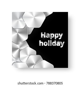 Background of the brochure with plates of zinc metal with radiant light on a black backdrop.