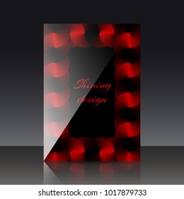 Background of the brochure with red plates and a bright conical gradient