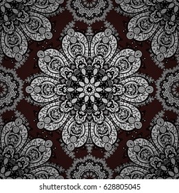 Background. Brown background. Beautiful pattern with abstract flowers. Brown spotted Vector illustration.