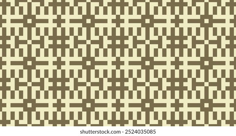 The background is a brown and cream checkered pattern.