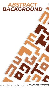 Background with brown lines shapes abstract stylish mosaic flat design.