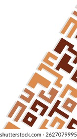 Background with brown lines shapes abstract stylish mosaic flat design.