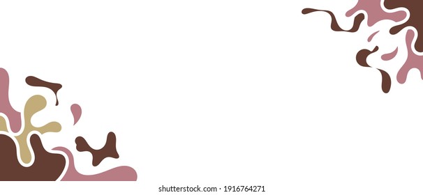 The background of brown liquid banner on the edges that is spurt out and pretty
