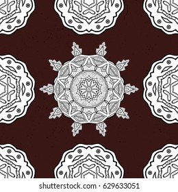 Background. Brown spotted Vector illustration. Brown background. Beautiful pattern with abstract flowers.